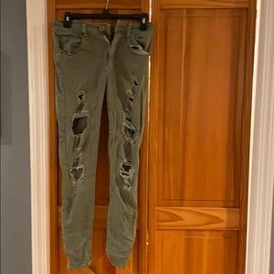 Green size 6 American Eagle Jeggings